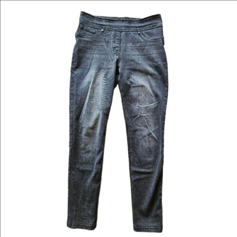 Petite Nygard LUXE Denim Black Tummy Control Jegging Jeans Women's Small A00175
